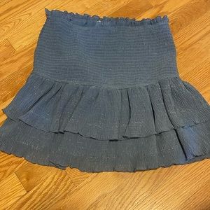 tiered mini skirt - blue